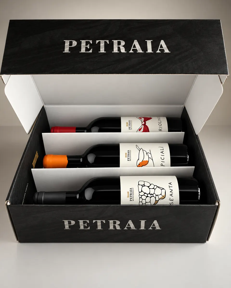 Confezione regalo con tre bottiglie Petraia